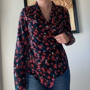 Floral wrap blouse